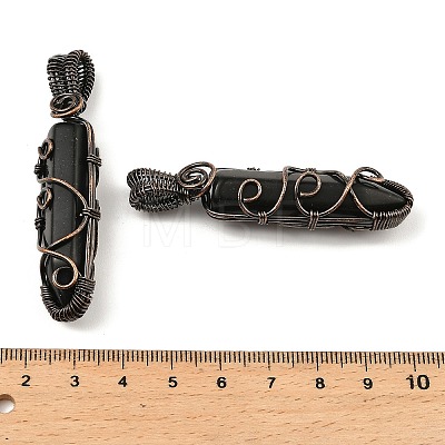 Natural Obsidian Pendants G-K338-28R-02-1