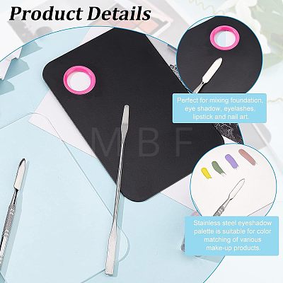 Acrylic & 410 & 430 Stainless Steel Palette and Double Head Spoon Palette Spatulas Stick Rod MRMJ-FG0001-12-1