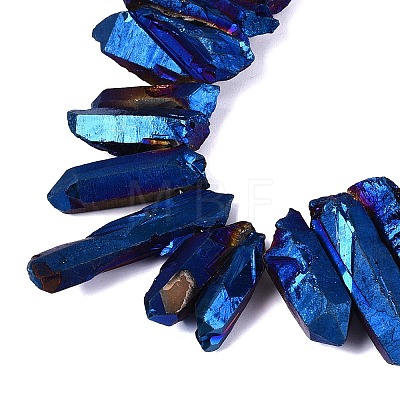 Spray Painted Electroplate Natural Quartz Crystal Points Beads Strands G-Q610-02C-1