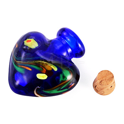 Handmade Lampwork Perfume Bottle Pendants LAMP-TADJ0001-06D-1