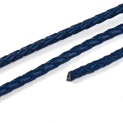 Braided Cowhide Leather Cord NWIR-N005-01E-3mm-1