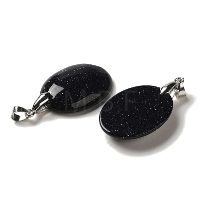 Synthetic Blue Goldstone Pendants G-Z055-03P-23-1