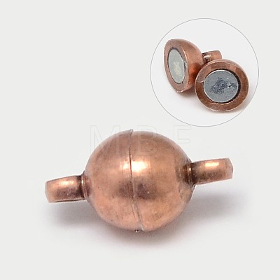 Round Brass Magnetic Clasps with Loops MC019-M-1