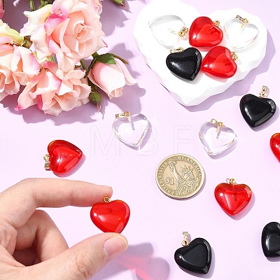 18Pcs 3 Colors Spray Painted Glass Pendants GLAA-YW0004-33-1