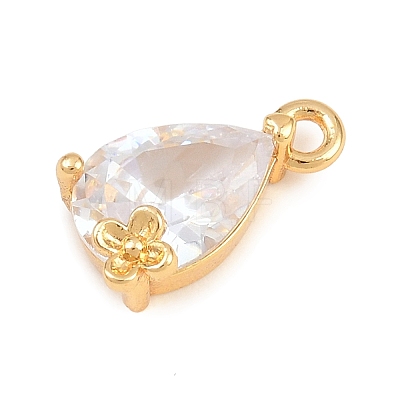 Brass Micro Pave Cubic Zirconia Charms KK-D265-01E-G-1