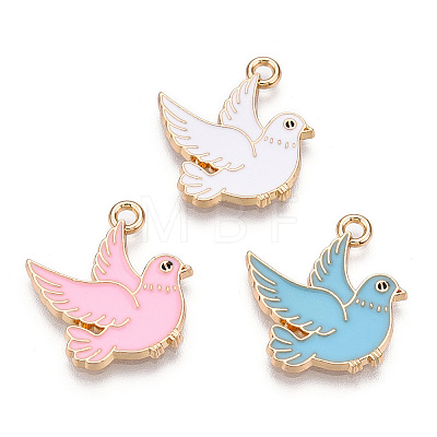 Alloy Enamel Bird Pendants PALLOY-N170-009-NR-1