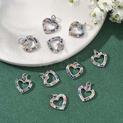 SHEGRACE Valentine's Day Brass Colorful Cubic Zirconia Charms XGRQ3P059-570P-1