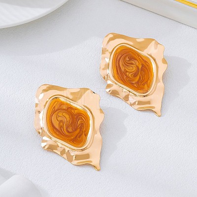 Alloy Enamel Stud Earrings for Women WG853BF-01-1