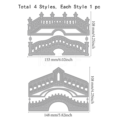 Bridge Carbon Steel Cutting Dies Stencils DIY-WH0309-1987-1