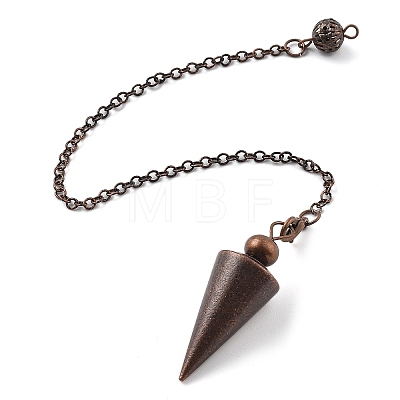 Brass Dowsing Pendulum Big Pointed Cone Pendants KK-H491-04-1