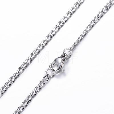 304 Stainless Steel Curb Chain Necklaces NJEW-P147-05-1