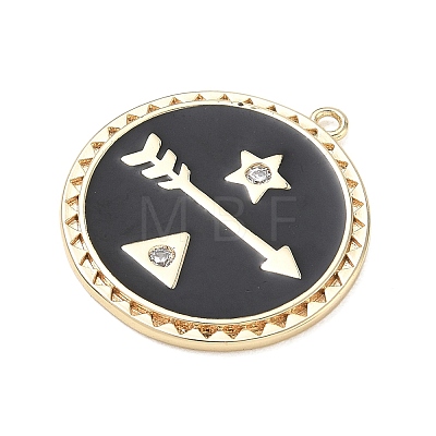 Brass with Crystal Rhinestone Pendants RB-CBAFF5B-27G-1