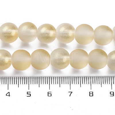 Spray Painted Glass Round Bead Strands DGLA-Q015-10mm-21-1