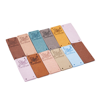 60Pcs 10 Colors Microfiber Leather Labels DIY-BY0001-15-1