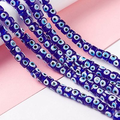 Handmade Evil Eye Lampwork Beads Strands LAMP-F024-01B-01-1