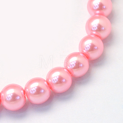 Baking Painted Pearlized Glass Pearl Round Bead Strands X-HY-Q003-6mm-53-1