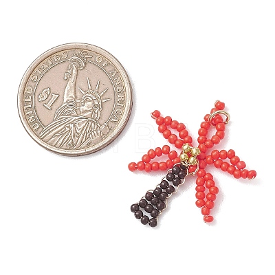 Glass Seed Beaded Pendants PALLOY-MZ01251-02-1