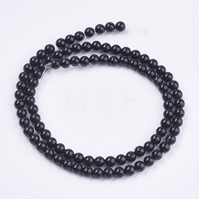 Natural Black Onyx Beads Strands G-H1567-4MM-1
