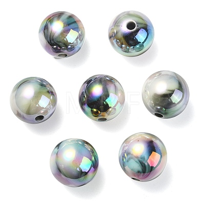 UV Plating Rainbow Iridescent Acrylic Beads PACR-E001-03G-1