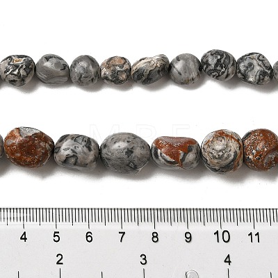 Natural Black Silk Stone/Netstone Beads Strands G-A247-04-1