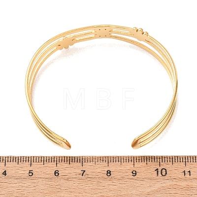 304 Stainless Steel & Rhinestone Cuff Bangles for Women BJEW-C155-01B-G-1