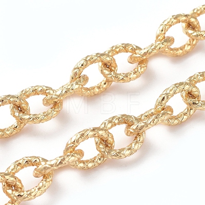 Brass Textured Cable Chains CHC-G005-10G-1
