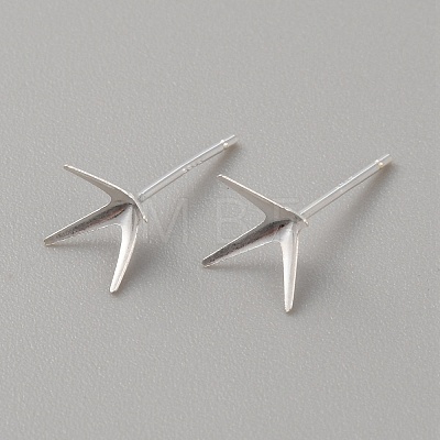 925 Sterling Silver Stud Earring Findings STER-WH0008-15F-S-1
