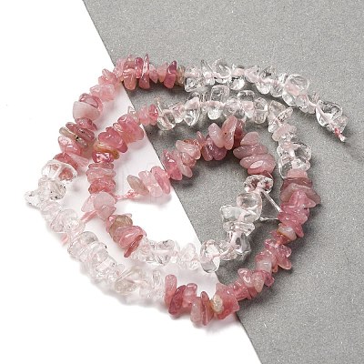 Natural Quartz Crystal & Rose Quartz Beads Strands G-L610-A15-01-1