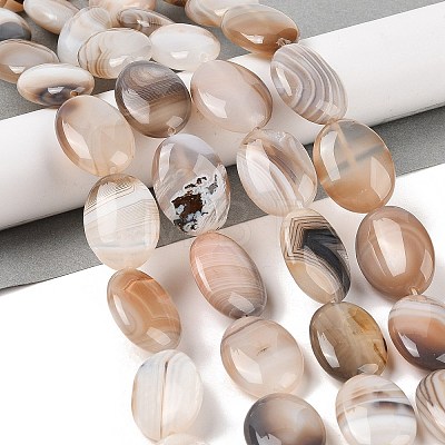 Natural Striped Agate/Banded Agate Beads Strands G-Q182-01K-1