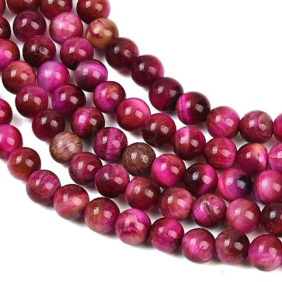 Grade AB Natural Tiger Eye Beads Strands X-G-F591-18-6mm-05-1