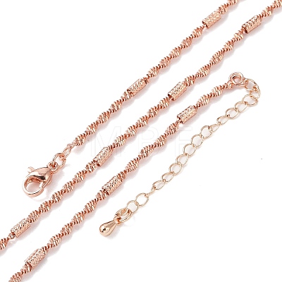 Brass Singapore Chains Necklaces for Women NJEW-D302-38RG-1