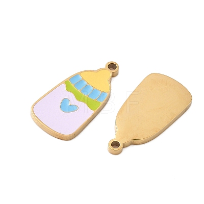 304 Stainless Steel Enamel Pendants X1-STAS-G360-04G-03-1