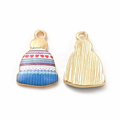 Winter Theme Printed Alloy Pendants PALLOY-H127-03G-02-1