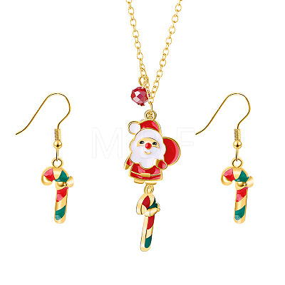 Christmas Alloy Enamel Pendant Necklaces & Dangle Earrings FS-WG15A06-02-1