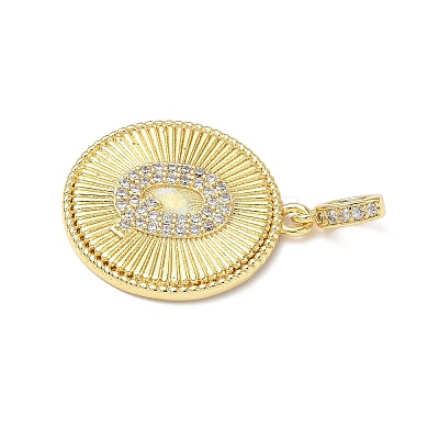 Brass Micro Pave Clear Cubic Zirconia Pendants KK-L253-17G-Q-1