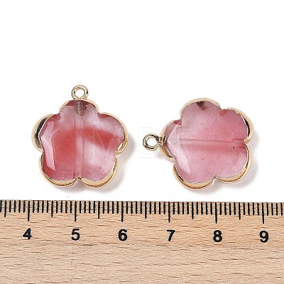 Cherry Quartz Glass Pendants G-P566-01G-01-1