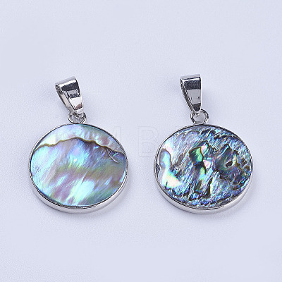 Abalone Shell/Paua Shell Pendants SSHEL-L008-04P-1