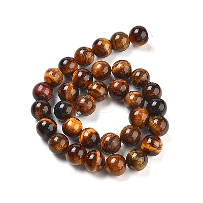 Natural Tiger Eye Round Bead Strands X-G-R200-12mm-1