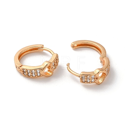 Brass Hoop Earrings with Rhinestone EJEW-K256-54KCG-1