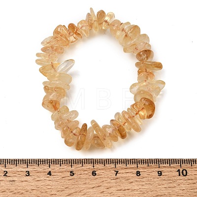 Heated Natural Citrine Chip Beaded Stretch Bracelets GG-CBA0FEA-01B-1