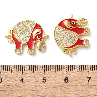 Rack Plating Brass Micro Pave Clear Cubic Zirconia Connector Charms KK-C084-02G-1