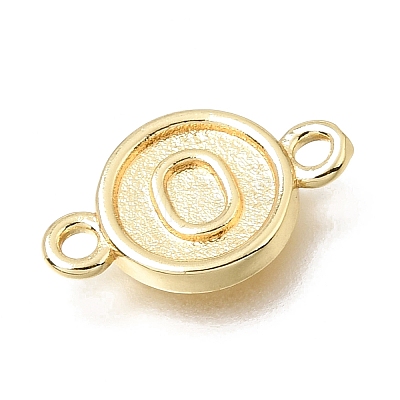 Brass Disc with Initial Links Connector Charms KK-E802-36G-O-1