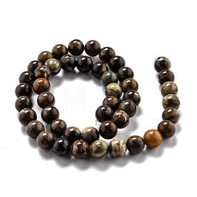 Round Natural Agate Beads Strands X-G-O199-02B-1
