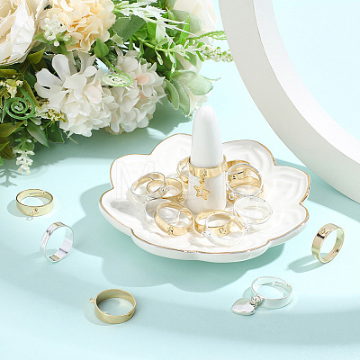 20Pcs 2 Colors Adjustable Brass Finger Rings Setting for Hanging Pendant KK-BBC0027-80-1