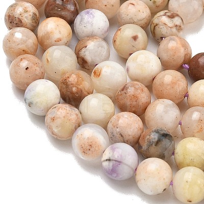 Natural Purple Opal Beads Strands G-L642-B21-6mm-1