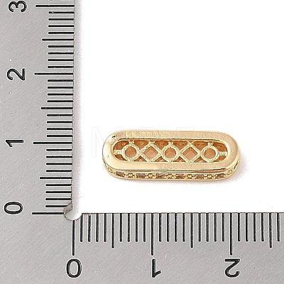 Rectangle Brass Micro Pave Clear Cubic Zirconia Pendants KK-B100-053B-G-1