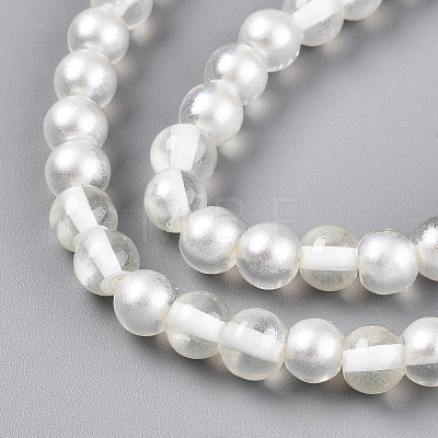 Baking Paint Transparent Glass Beads Strands DGLA-N011-6mm-01-1
