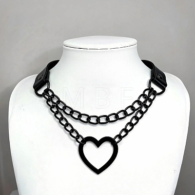 Punk-style Imitation Leather Chocker Necklaces NJEW-CL0001-29-1