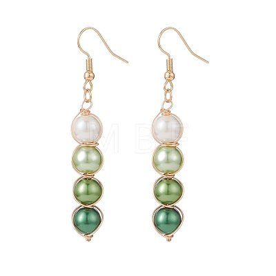 Glass Pearl Dangle Earrings EJEW-JE05035-1