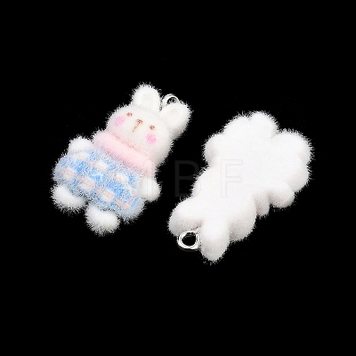 Flocking Opaque Resin Pendants RESI-P053-04B-P-1